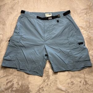 REI Cargo Shorts Womens 10 Blue UPF 50+ Nylon Elastic Waist Belt Hiking Outdoor